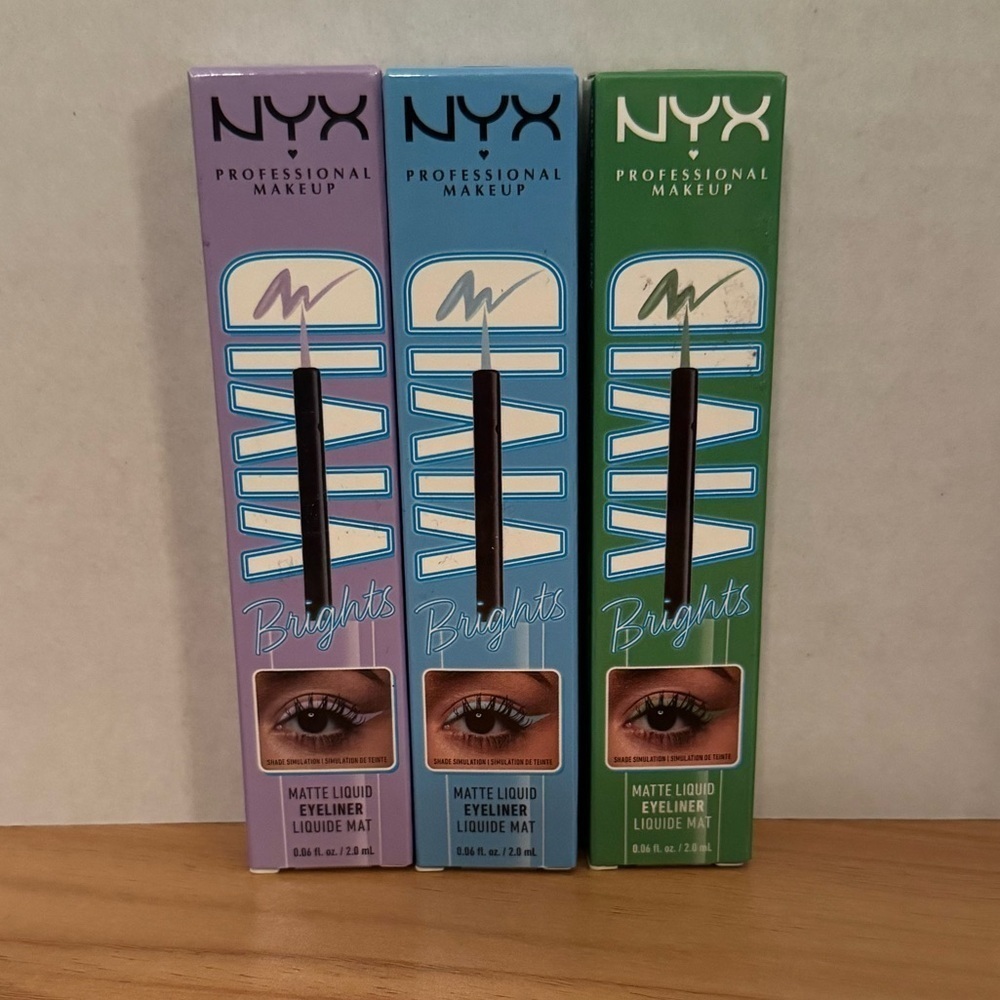 3 NYX Professional Makeup Vivid Bright Matte Liquid Eyeliners